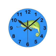cute chameleon wall clock