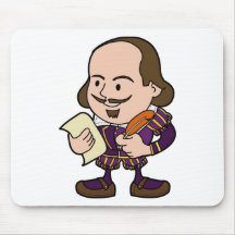 Cute character of William Shakespeare Mouse Pads