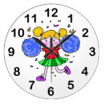 cute cheerleader girl wall clocks