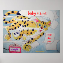 Cute Cheetah Cartoon Birth Baby Name