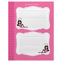 Cute Chef Art Recipe Pages for Binders #1 Custom Letterhead