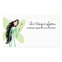 cute chef fairy cooking baking business cards