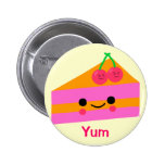 Cute cherry cream cake pinback buttons