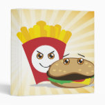 cute chibi fries and hamburger notebook binder