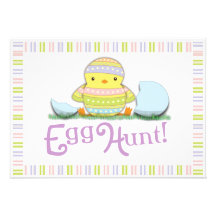 Cute Chick Easter Egg Hunt Brunch Invitation