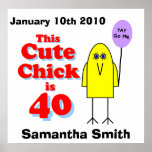 Cute chick is 40! posters