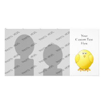 Cute Chick. Little Yellow Bird. Picture Card