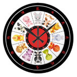 Cute Chinese Zodiac Circle wall clocks