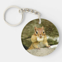 Cute Chipmunk with Large Treat Acrylic Keychain