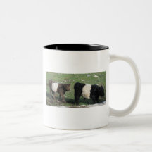 Cute Chocolate & Black Belted Calves Coffee Mugs