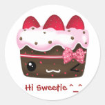 Cute chocolate with strawberries cake stickers