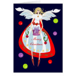 Cute Christmas Angel with Gift & Text card