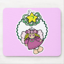 cute christmas angel wreath mouse mats