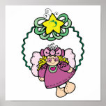 cute christmas angel wreath posters