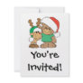 Cute Christmas Bear and Reindeer Invitations