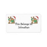 Cute Christmas Bear and Reindeer Personalized Address Labels
