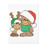 Cute Christmas Bear and Reindeer Post Cards