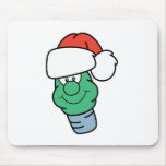 Cute Christmas Bulb in Santa Hat Mouse Pad