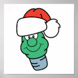 Cute Christmas Bulb in Santa Hat posters