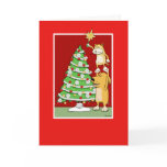 Cute Christmas card: Cat and Dog