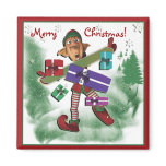 Cute Christmas cartoon elf funny