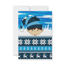 Cute Christmas Elf RSVP Card Custom Announcements