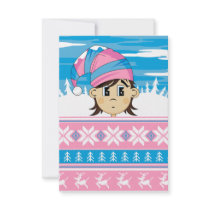 Cute Christmas Elf RSVP Card Personalized Announcements