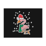 cute christmas flamingo post cards