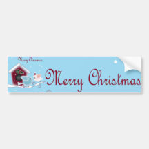 Cute Christmas Kissing Birds under mistletoe Bumper Stickers
