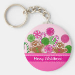Cute Christmas Lollipops Gingerbreads Keychain