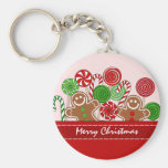 Cute Christmas Lollipops Gingerbreads Keychain