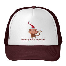 Cute Christmas Monkey Trucker Hat