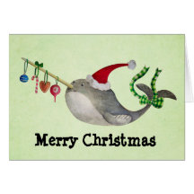 Cute Christmas Narwhal Cards