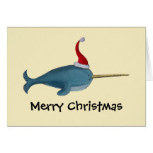 Cute Christmas Narwhal Greeting Cards