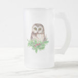 Cute Christmas Owl Humour, Watercolor Bird Coffee Mug