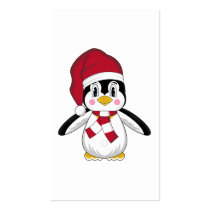 Cute Christmas Penguin Bookmark Business Card Templates