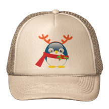Cute Christmas Penguin Mesh Hat