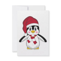 Cute Christmas Penguin RSVP Card Invite