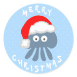 Cute Christmas Santa Jellyfish Sticker