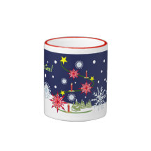 Cute Christmas Snowflakes mug with Text