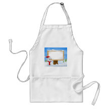 Cute Christmas Snowman and Sign Apron