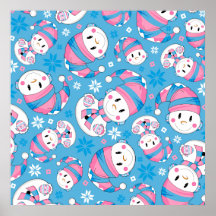 Cute Christmas Snowman Poster