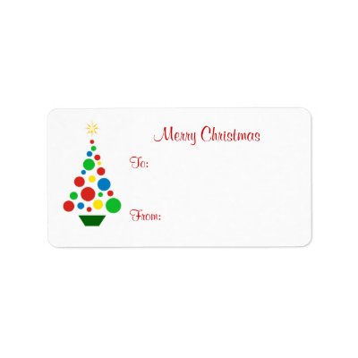 Cute Christmas Tree - Holiday Gift Tag Labels by SquirrelHugger