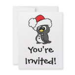 Cute Christmas Tuxedo Penguin Custom Announcement