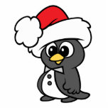 Cute Christmas Tuxedo Penguin photo sculptures