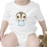 cute christmas winter angel penguin bodysuit