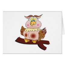cute chubby owl greeting card