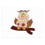 cute chubby owl post cards