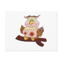cute chubby owl post cards