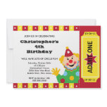 CUTE Circus Kids Birthday Party Invitation